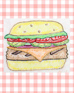 Burgers, Fries and Pizza Embroidery Pattern Download