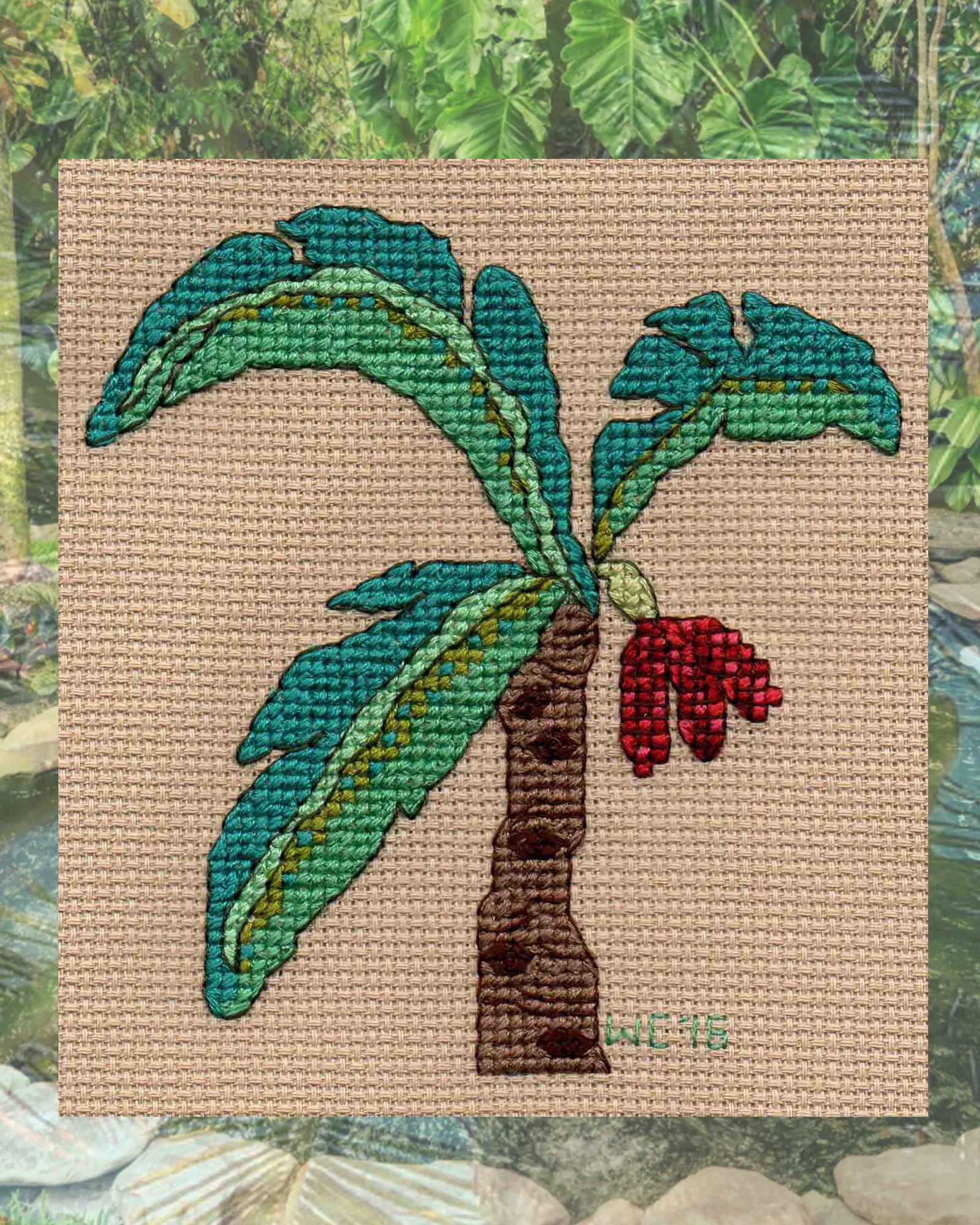 Tropical Palm Tree Cross Stitch (PDF Pattern)