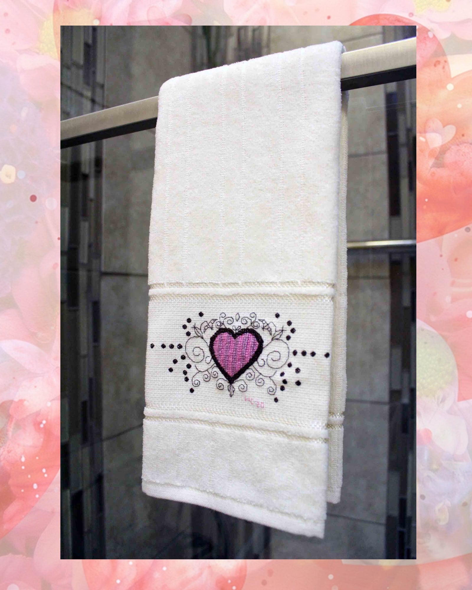 Valentine Towels Cross Stitch Pattern Download