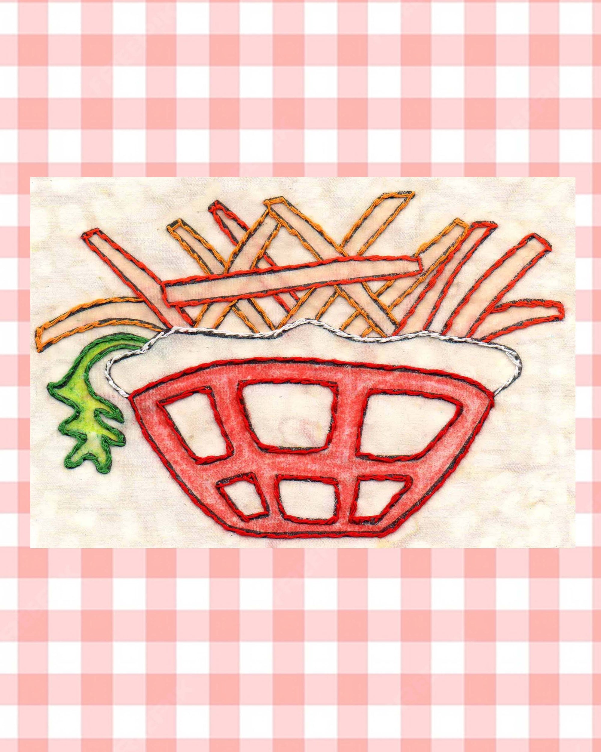 Burgers, Fries and Pizza Embroidery Pattern Download
