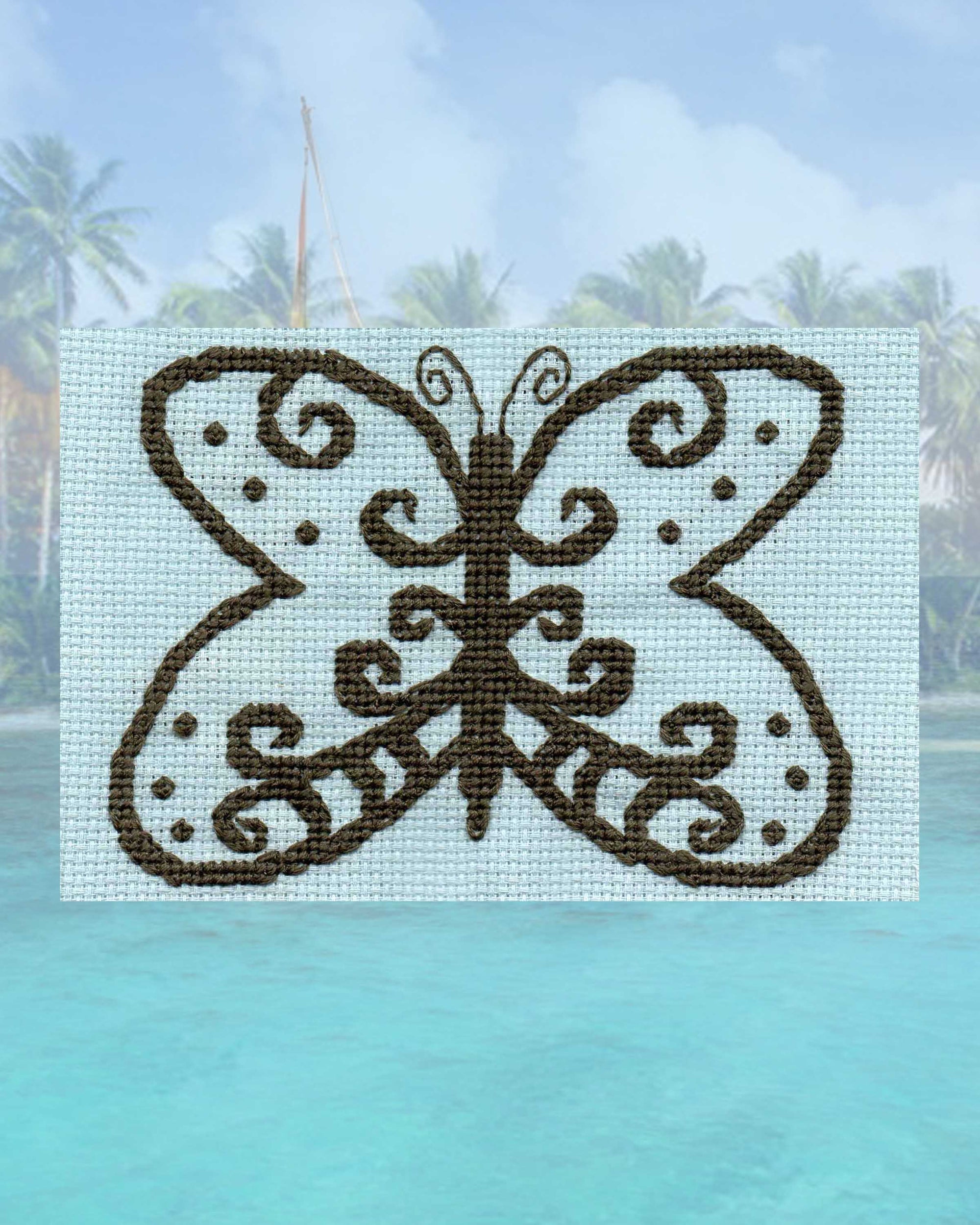 Lace in Blue Cross Stitch Pattern Download