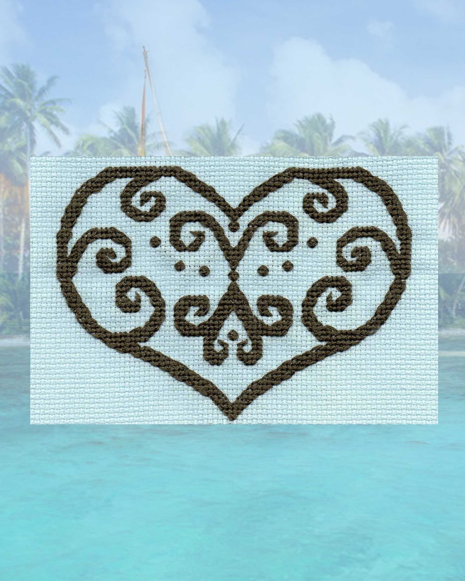 Lace in Blue Cross Stitch Pattern Download