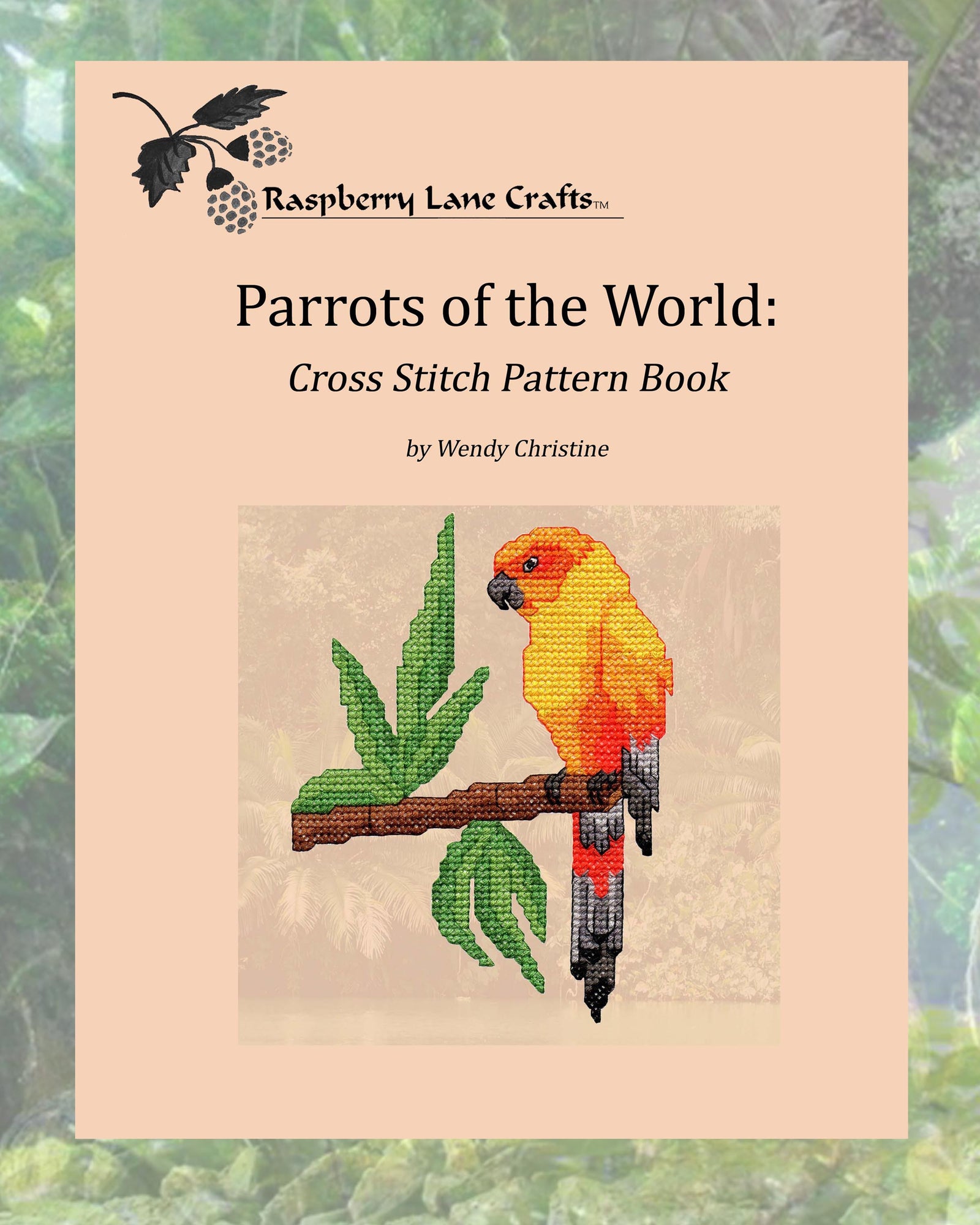 Six parrot cross stitch patterns for sale in Parrots of the World Cross Stitch Pattern Book by Wendy Christine digital PDF download includes Amazon parrot, Spixs Macaw, Indigo Macaw, Scarlet Macaw, Sun Conure and Black Cockatoo.  Thank you for supporting a minority-owned business.  