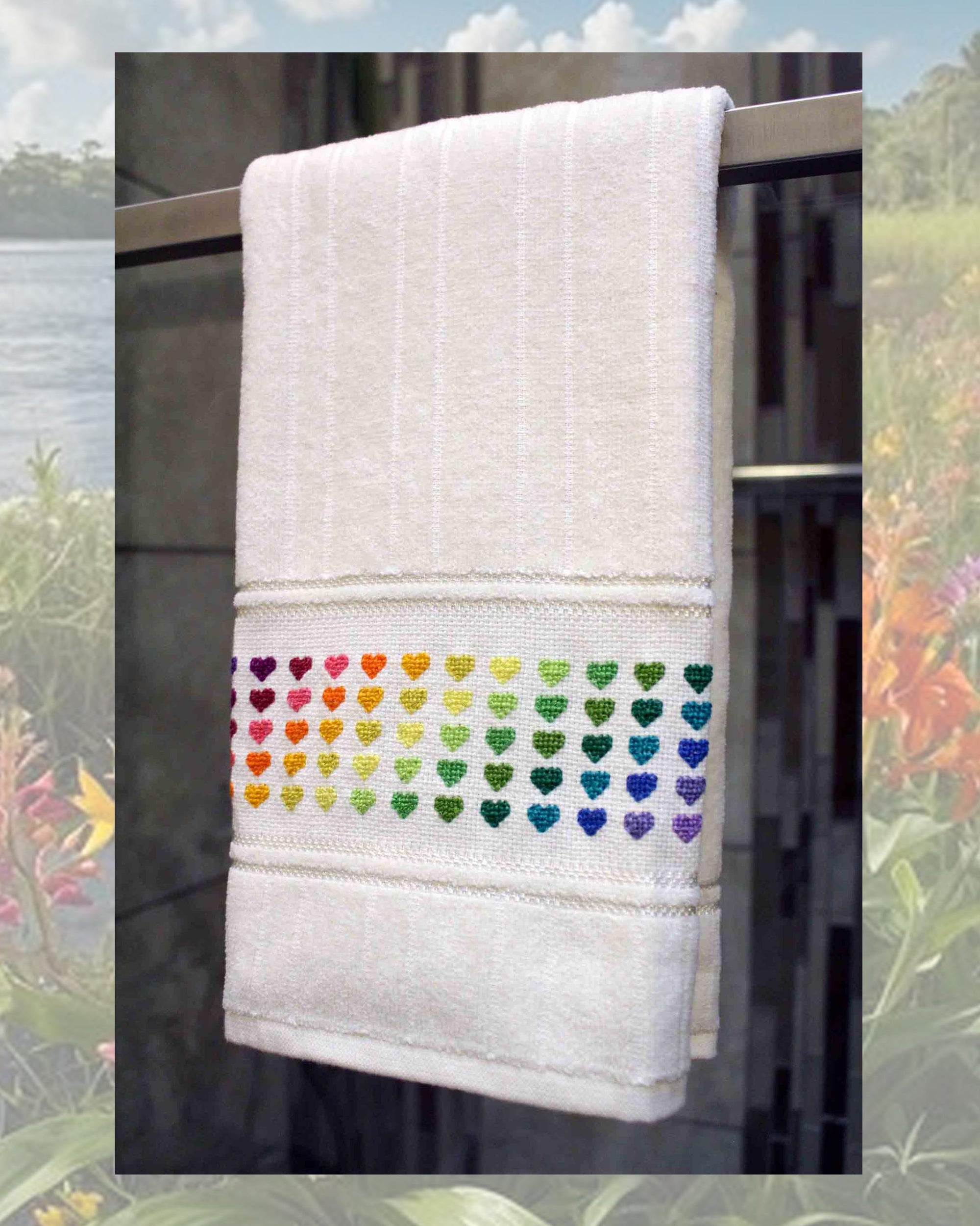 Valentine Towels Cross Stitch Pattern Download