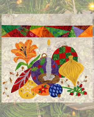 Seasonal Ornaments with Stained Glass Quilt (PDF Pattern)