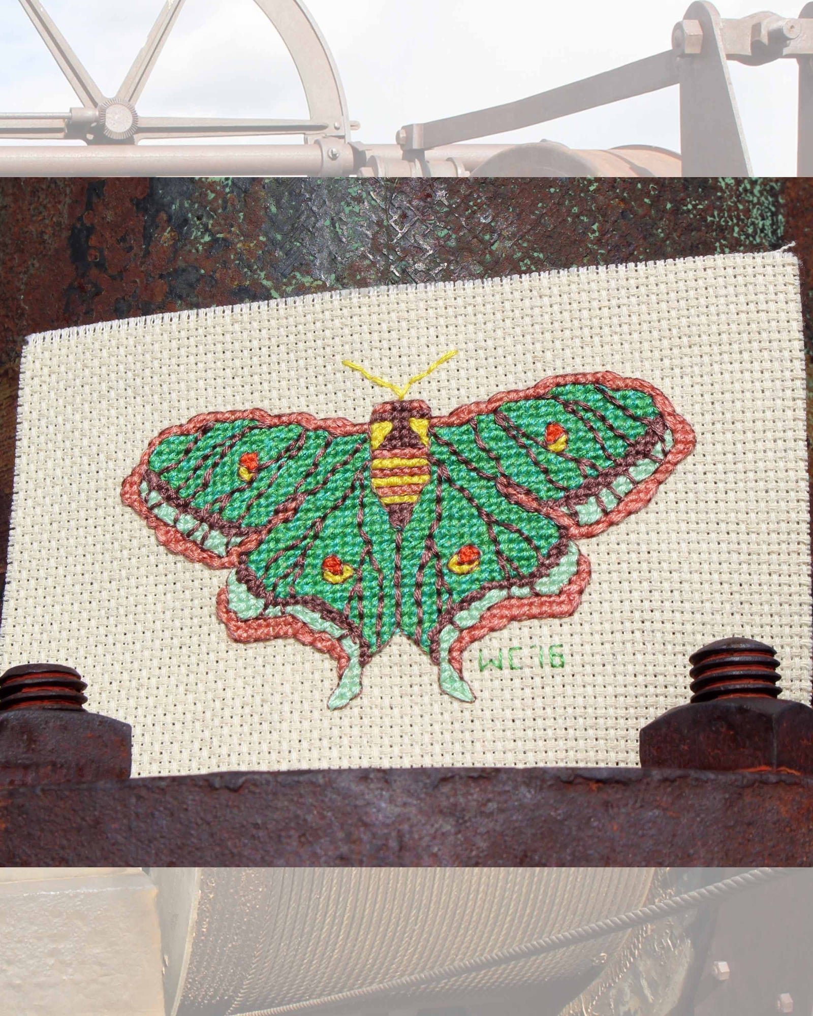 Spanish Moon Moth Cross Stitch (PDF Pattern)