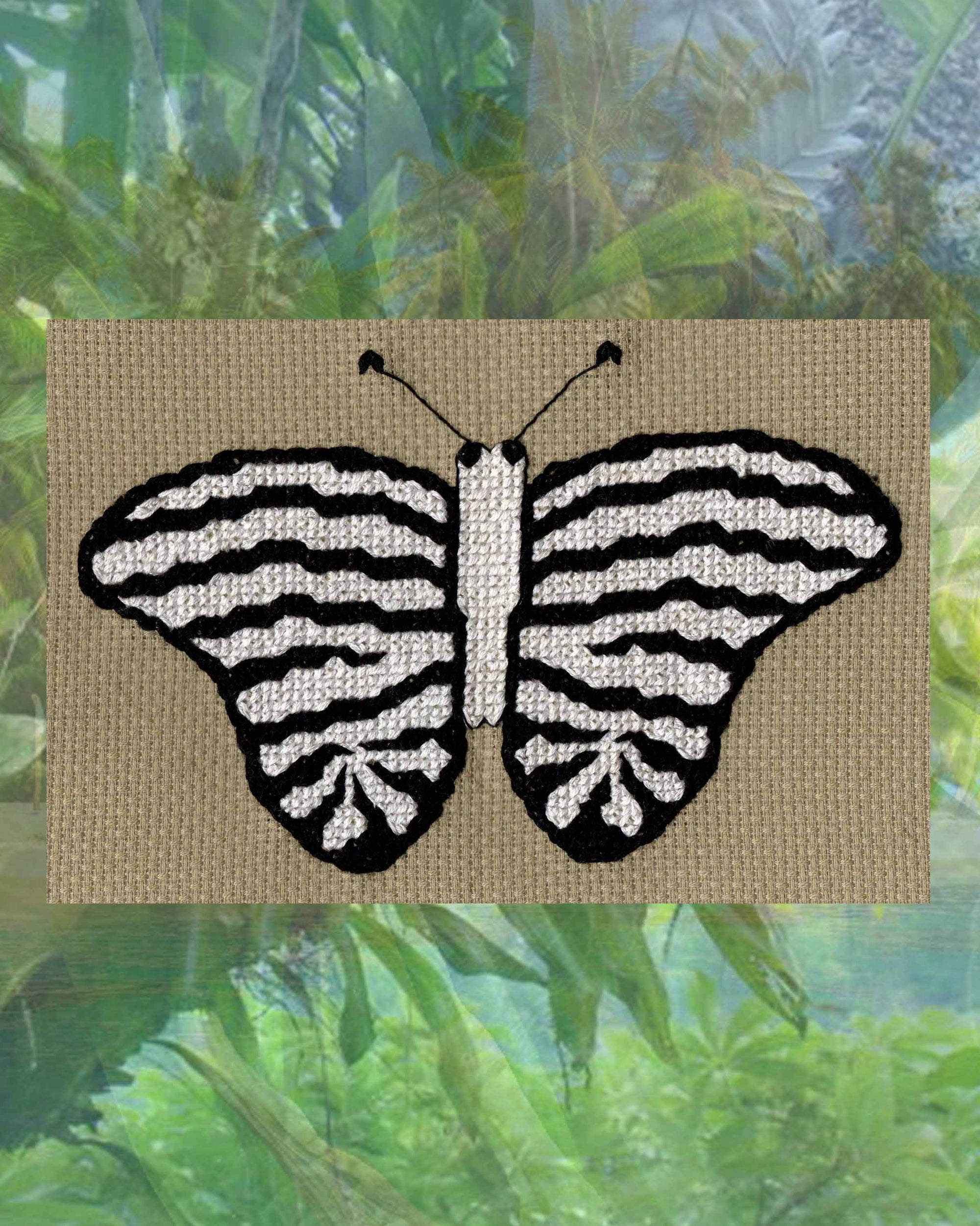 Mardi Gras Butterfly Cross Stitch Pattern Download