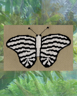 Mardi Gras Butterfly Cross Stitch Pattern Download