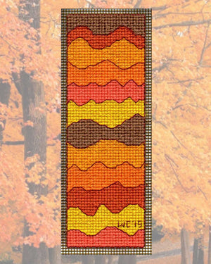 Orange Sunset Hills Bookmark Cross Stitch Pattern is one of five cross-stitch patterns in the Sea to Garden Bookmarks Pattern download PDF digital file no shipping by Wendy Christine at Raspberry Lane Crafts.  Thank you for your purchase!  International orders welcome