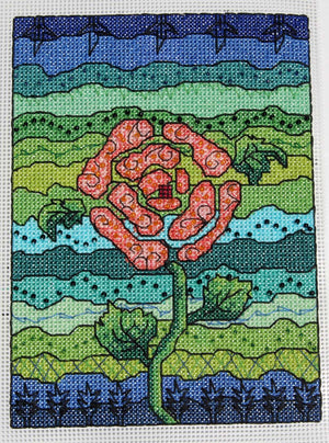 Blue Stone Beaded Cross Stitch (PDF Pattern)