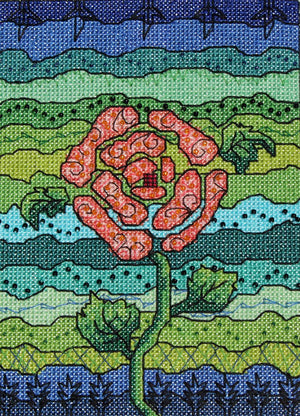 Blue Stone Beaded Cross Stitch (PDF Pattern)