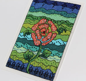 Blue Stone Beaded Cross Stitch (PDF Pattern)