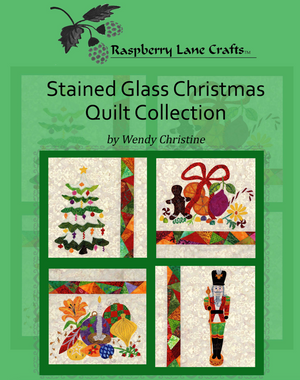 Stained Glass Christmas Quilt Book by Wendy Christine of Raspberry Lane Crafts for sale buy purchase download PDF pattern
