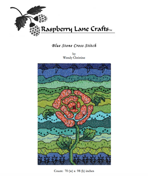 Blue Stone Beaded Cross Stitch (PDF Pattern)