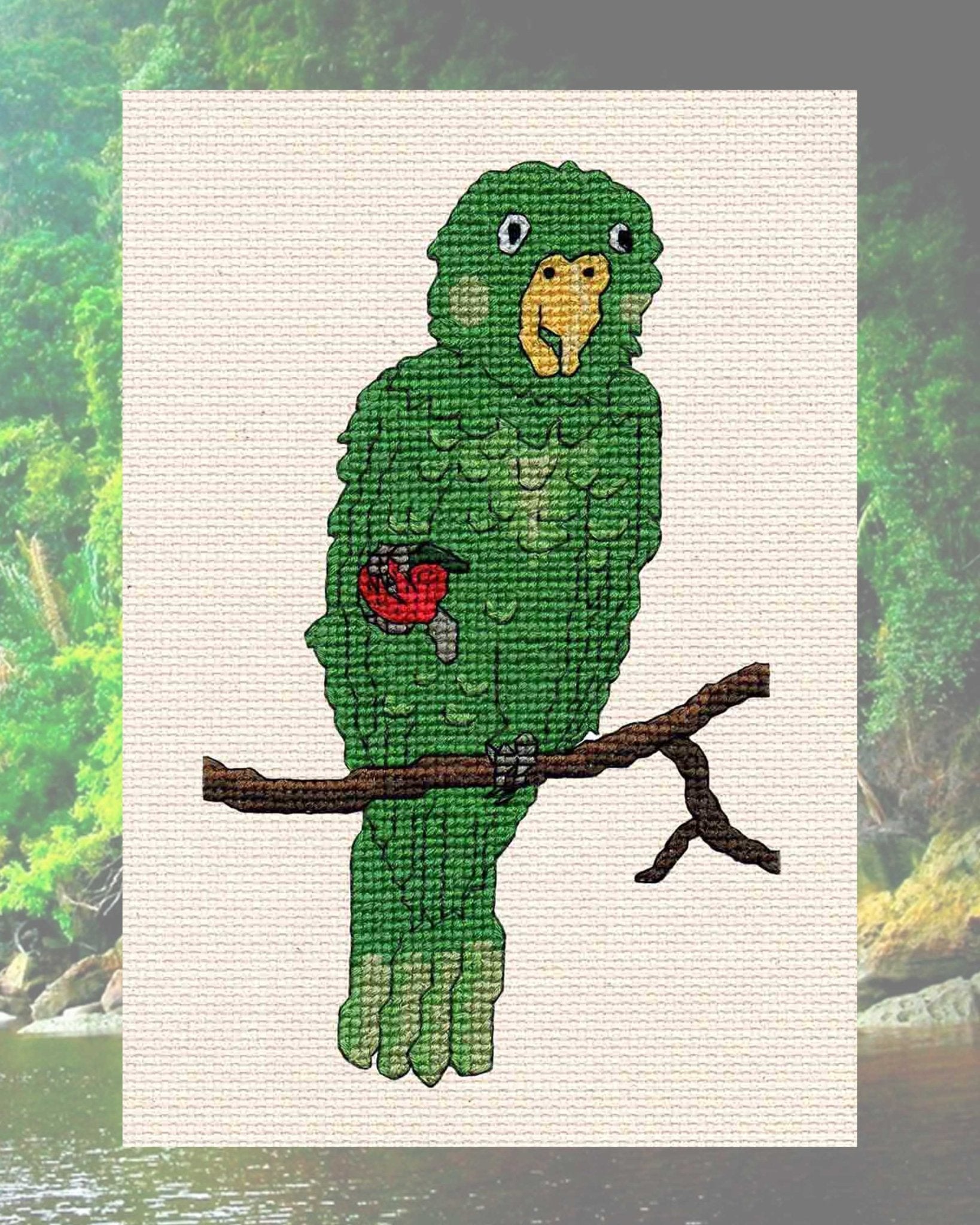 Amazon Parrot Cross Stitch Digital Pattern - Raspberry Lane Crafts