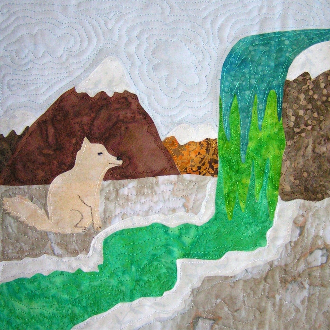 Artic Fox Frozen Waterfall Quilt Pattern Download - Raspberry Lane Crafts