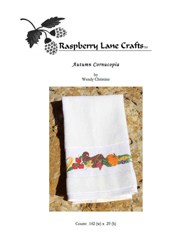 Autumn Cornucopia Cross Stitch Pattern Download - Raspberry Lane Crafts