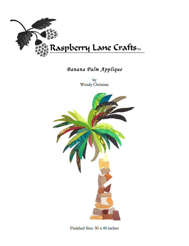 Banana Palm Applique Quilt Pattern Download - Raspberry Lane Crafts