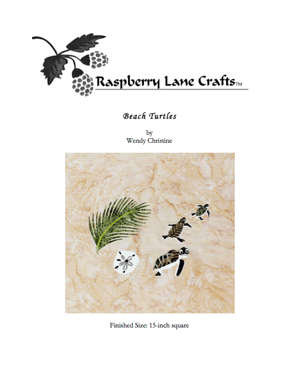 Beach Turtle Quilt Pattern Download - Raspberry Lane Crafts