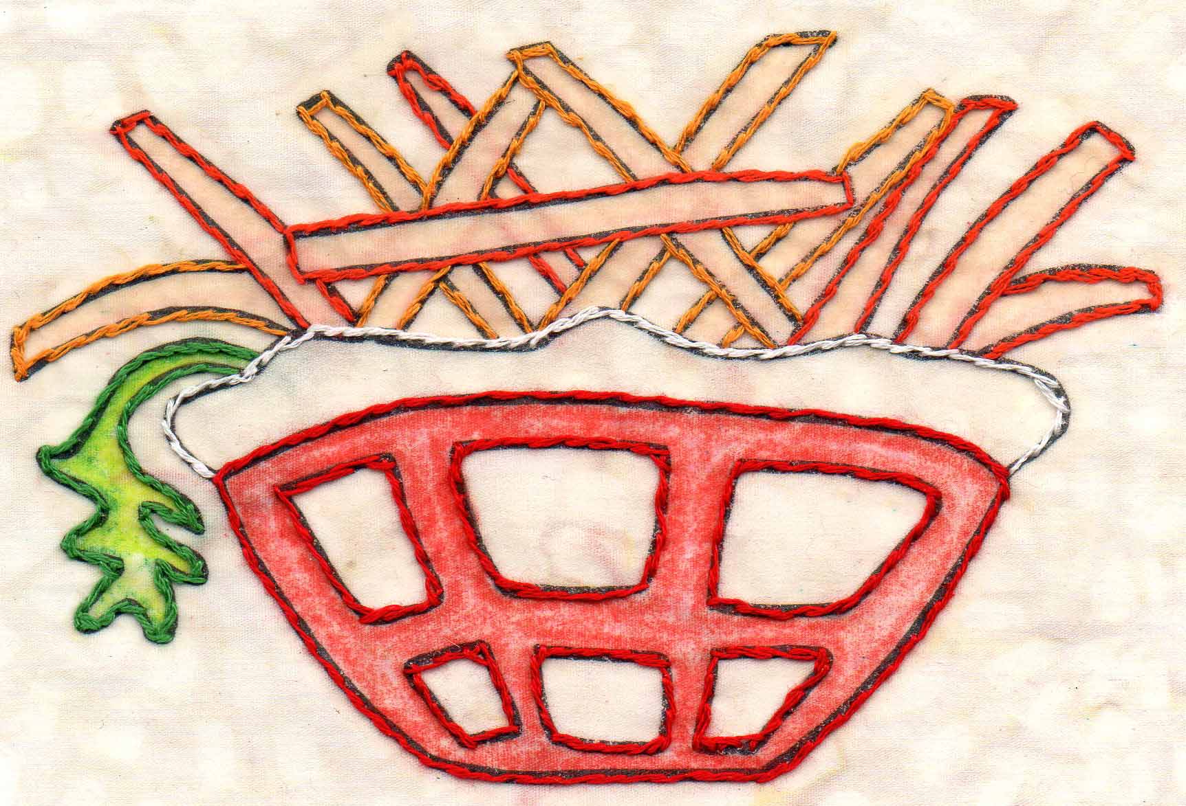 Burgers, Fries and Pizza Embroidery Pattern Download - Raspberry Lane Crafts
