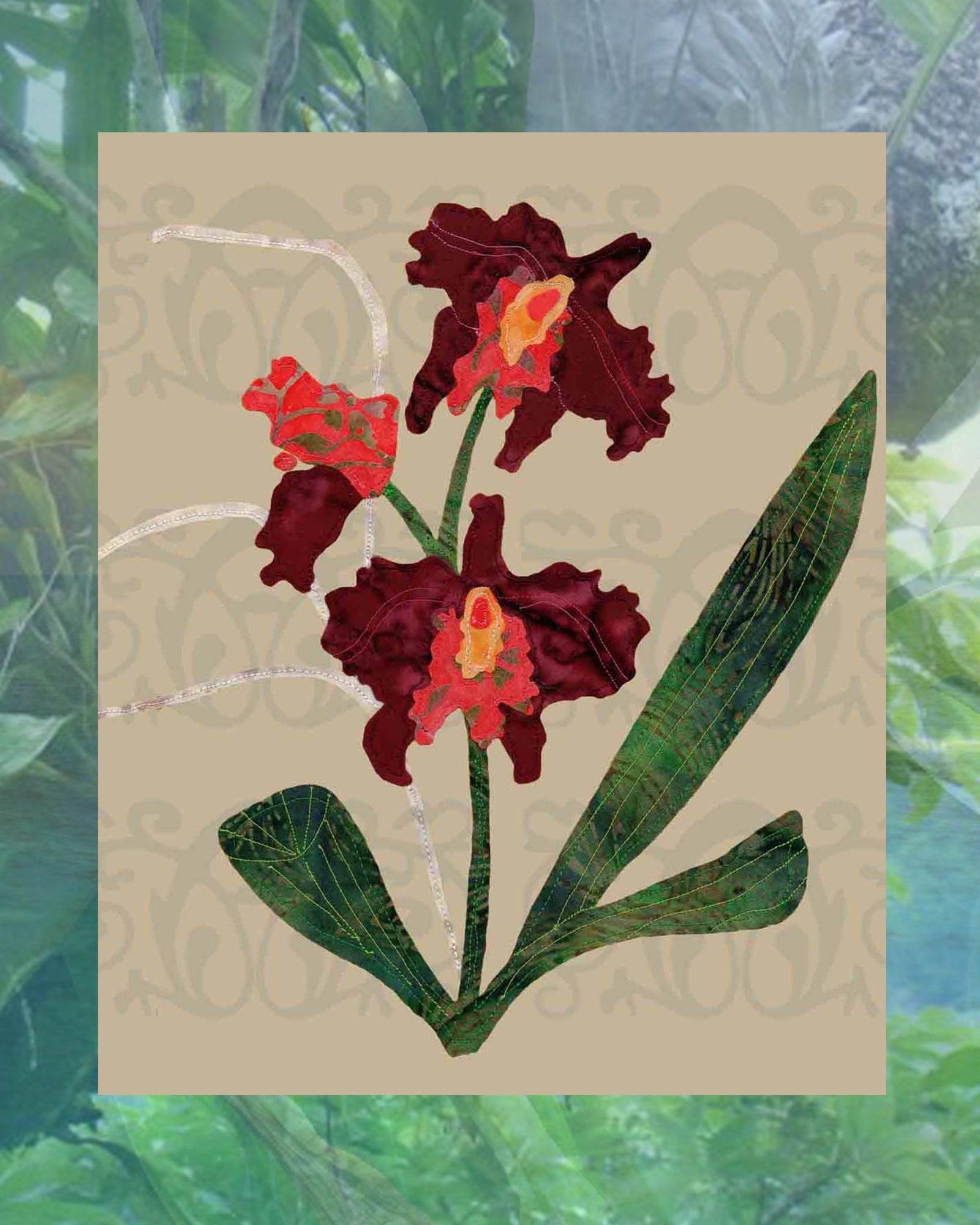 Burgundy Bliss Orchid Quilt Pattern Download - Raspberry Lane Crafts