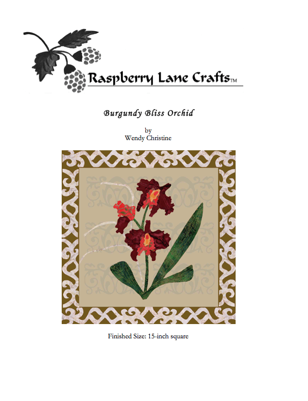 Burgundy Bliss Orchid Quilt Pattern Download - Raspberry Lane Crafts