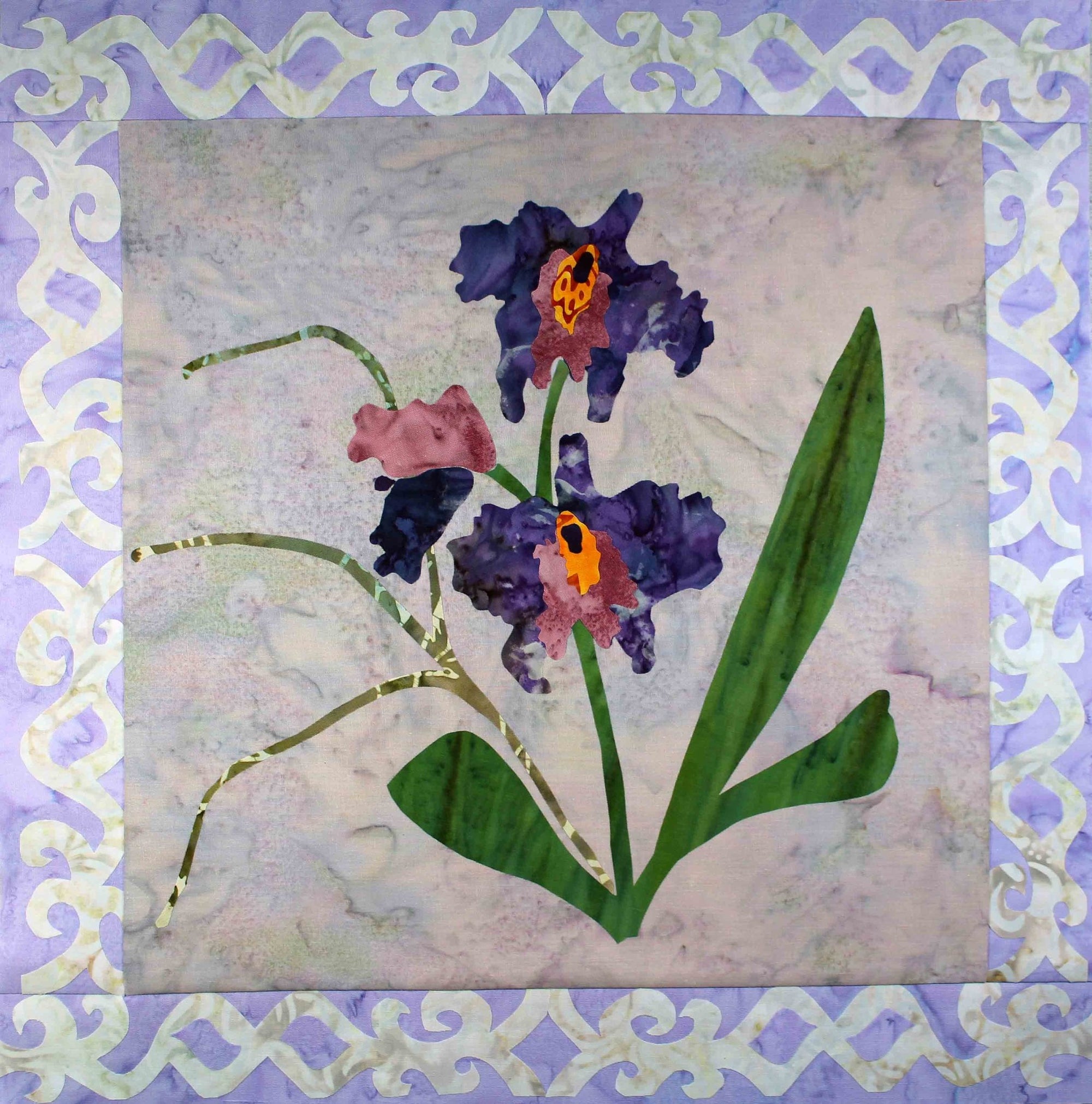 Burgundy Bliss Orchid Quilt Pattern Download - Raspberry Lane Crafts