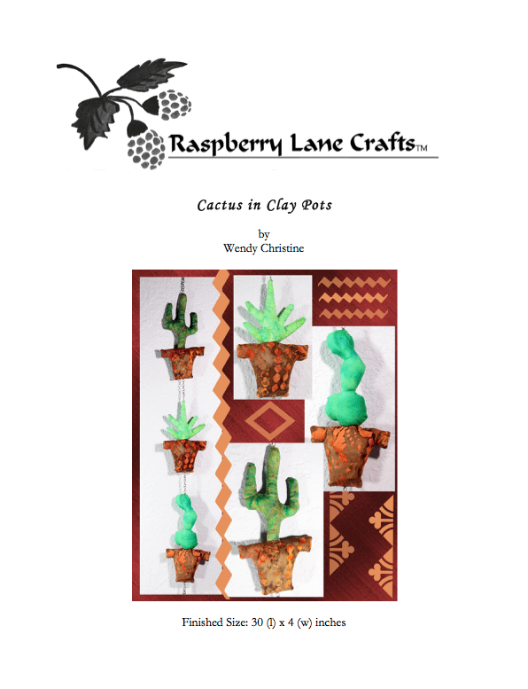 Cactus in Clay Pots Quilt Pattern Download - Raspberry Lane Crafts