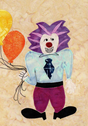Clown with Stained Glass Quilt Pattern Download - Raspberry Lane Crafts