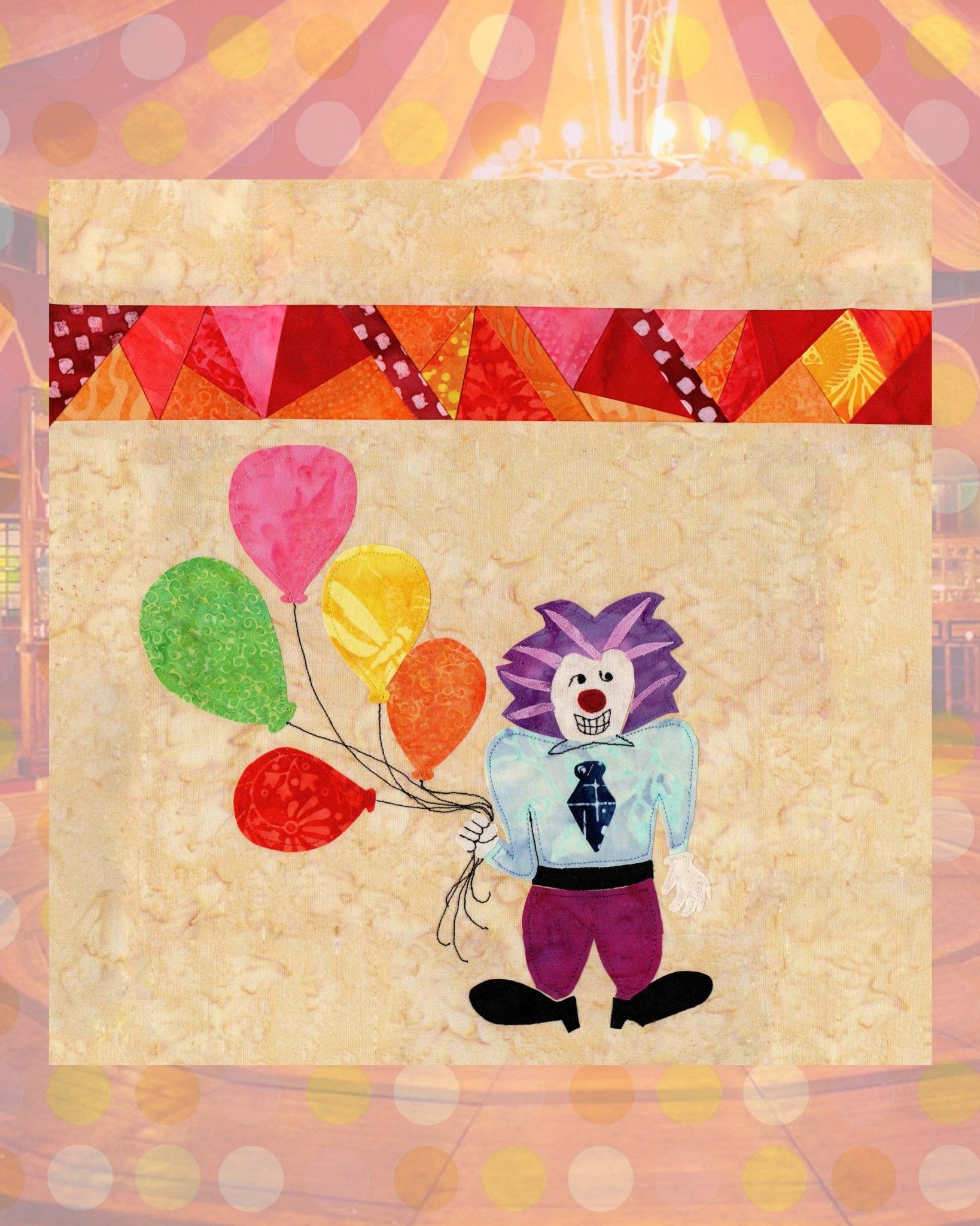 Clown with Stained Glass Quilt Pattern Download - Raspberry Lane Crafts