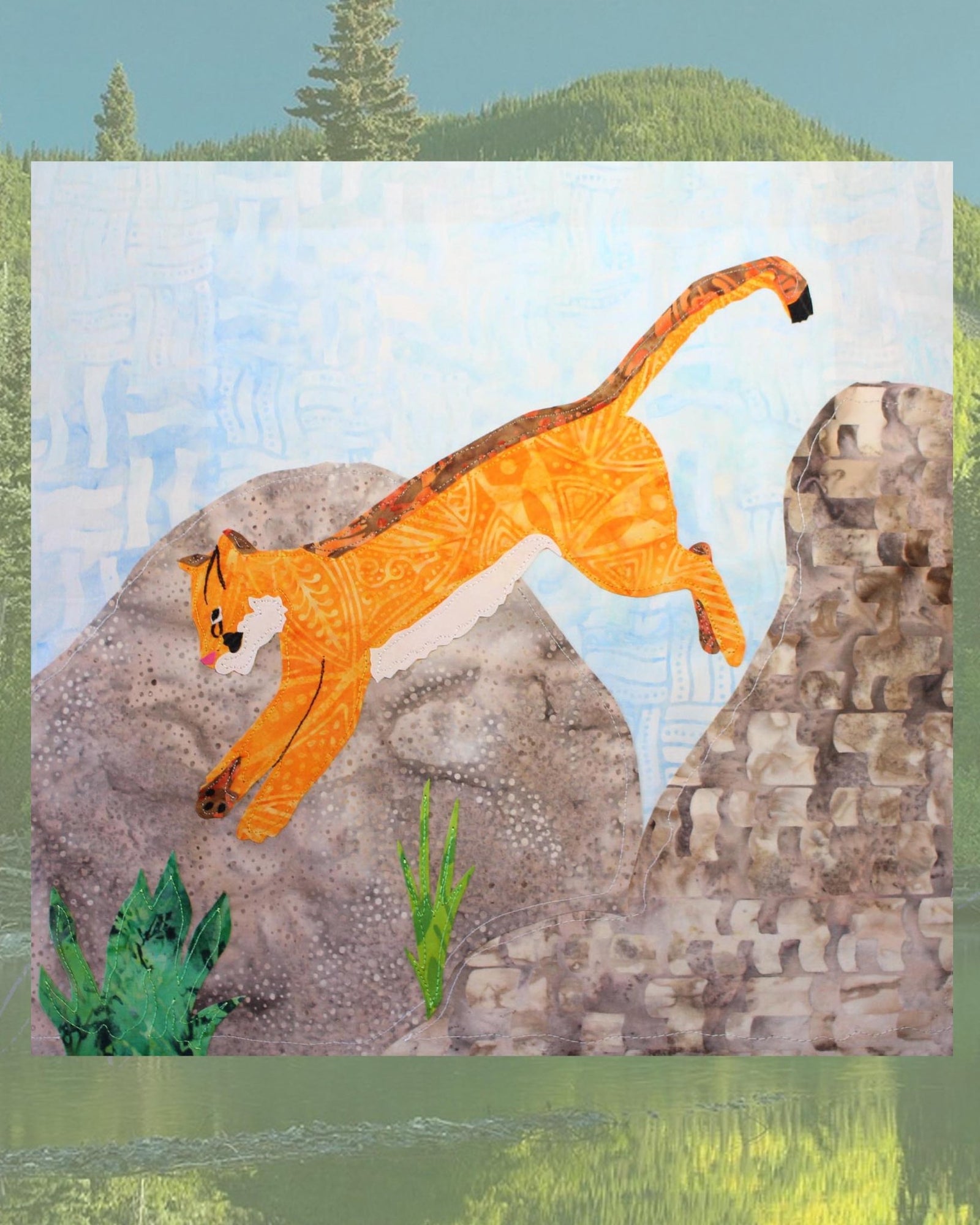 Cougar Jumping Quilt Pattern Download - Raspberry Lane Crafts