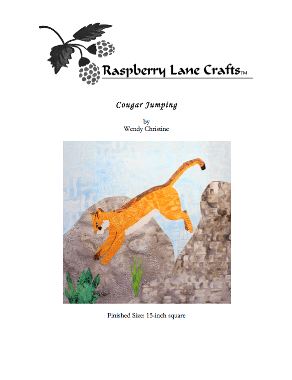 Cougar Jumping Quilt Pattern Download - Raspberry Lane Crafts