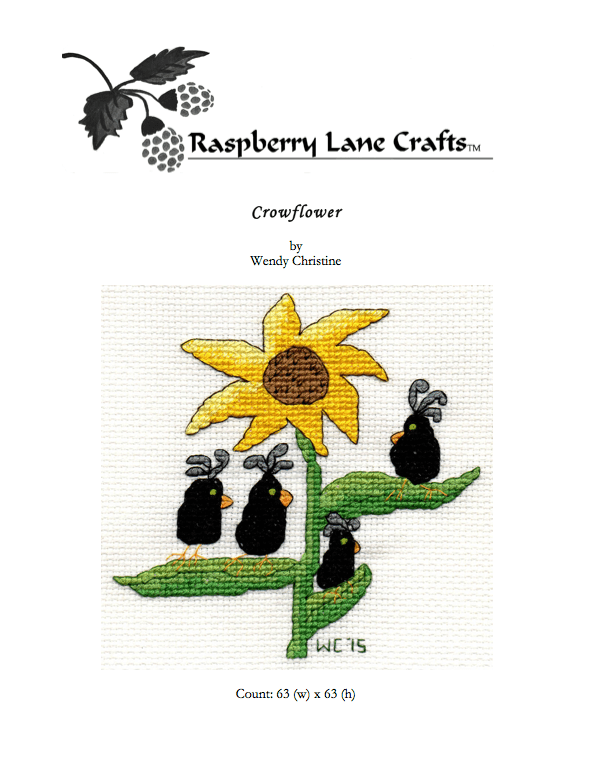 Crowflower Cross Stitch Pattern Download - Raspberry Lane Crafts