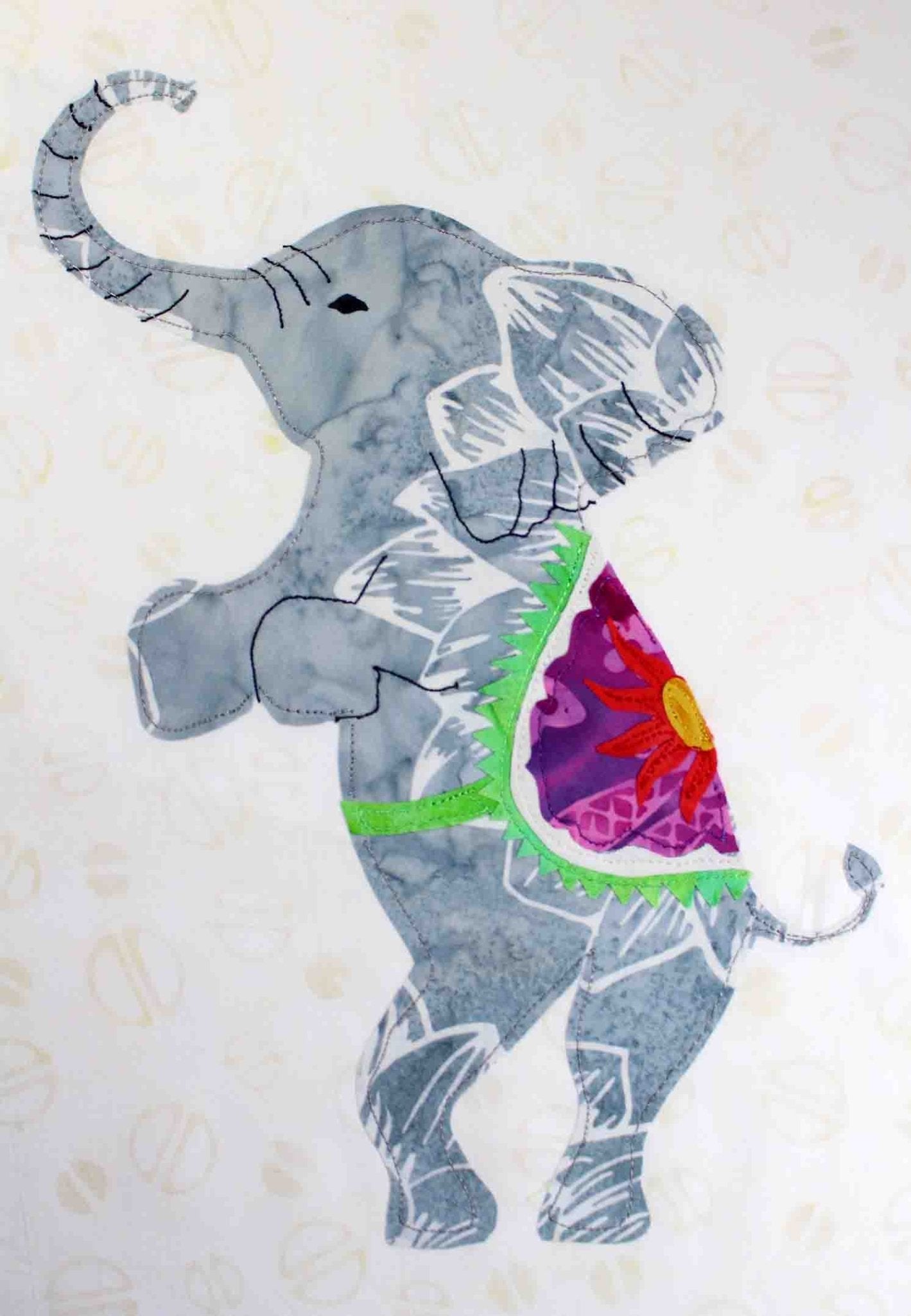 Elephant with Stained Glass Quilt Pattern Download - Raspberry Lane Crafts