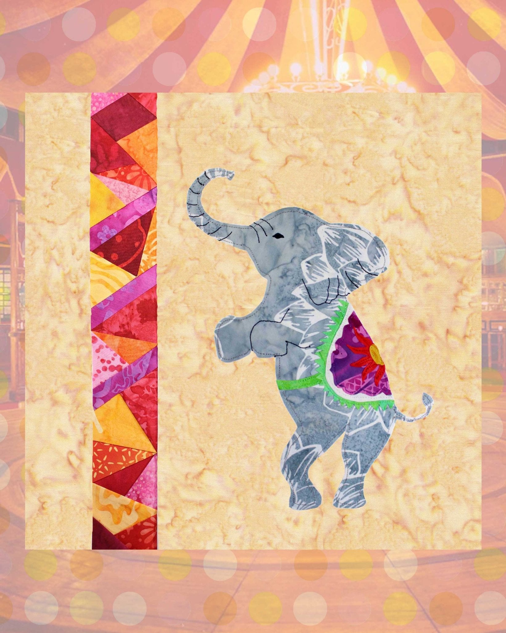 Elephant with Stained Glass Quilt Pattern Download - Raspberry Lane Crafts