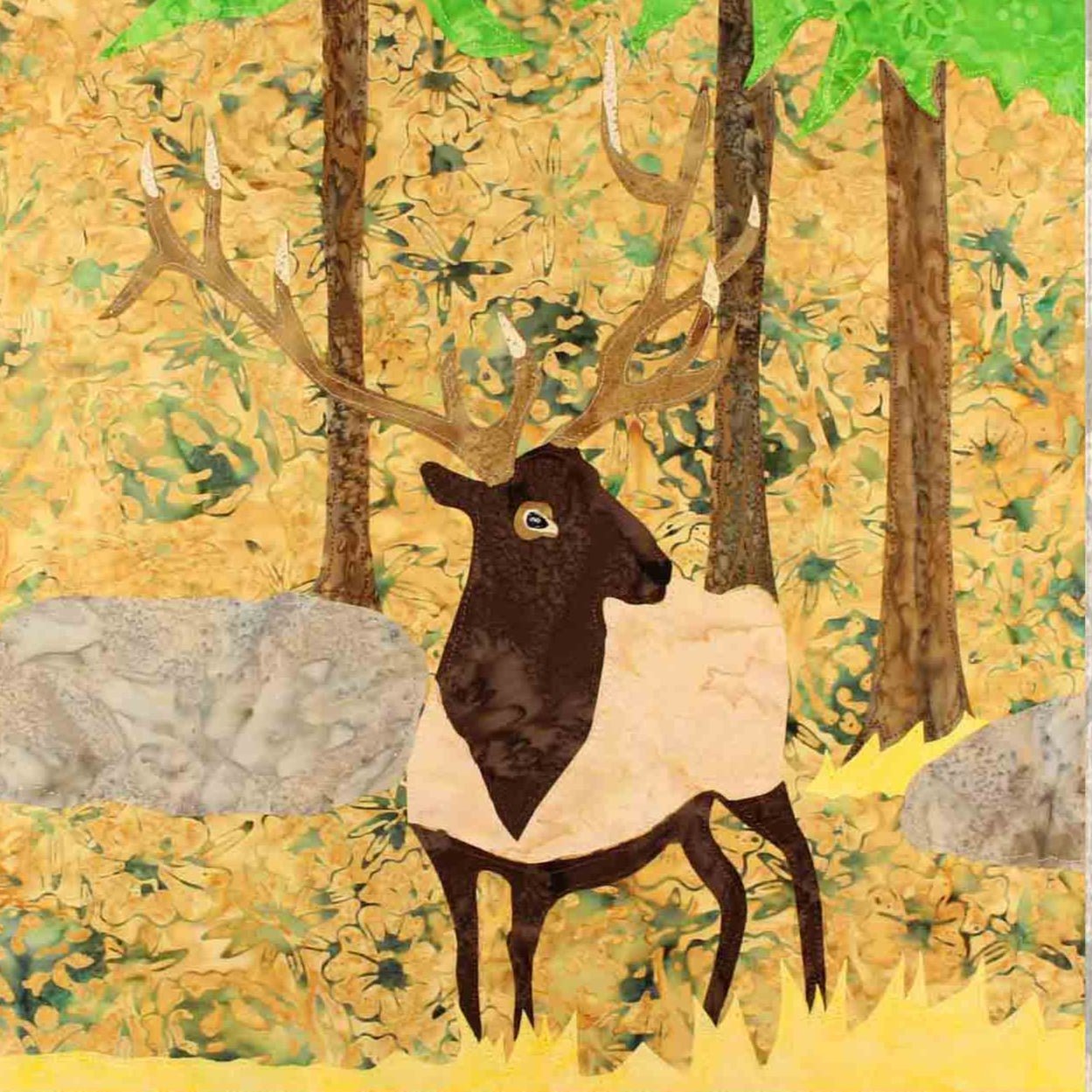 Elk in the Forest Quilt Pattern Download - Raspberry Lane Crafts