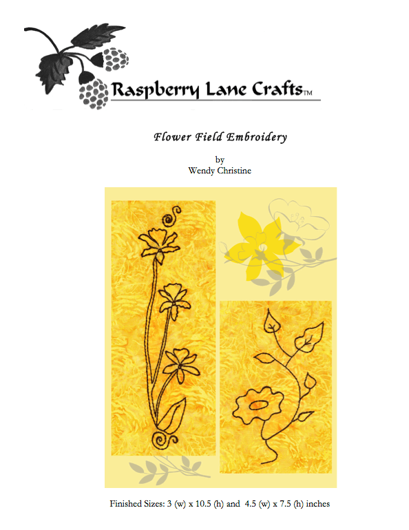Flower Field Embroidery Pattern Download - Raspberry Lane Crafts