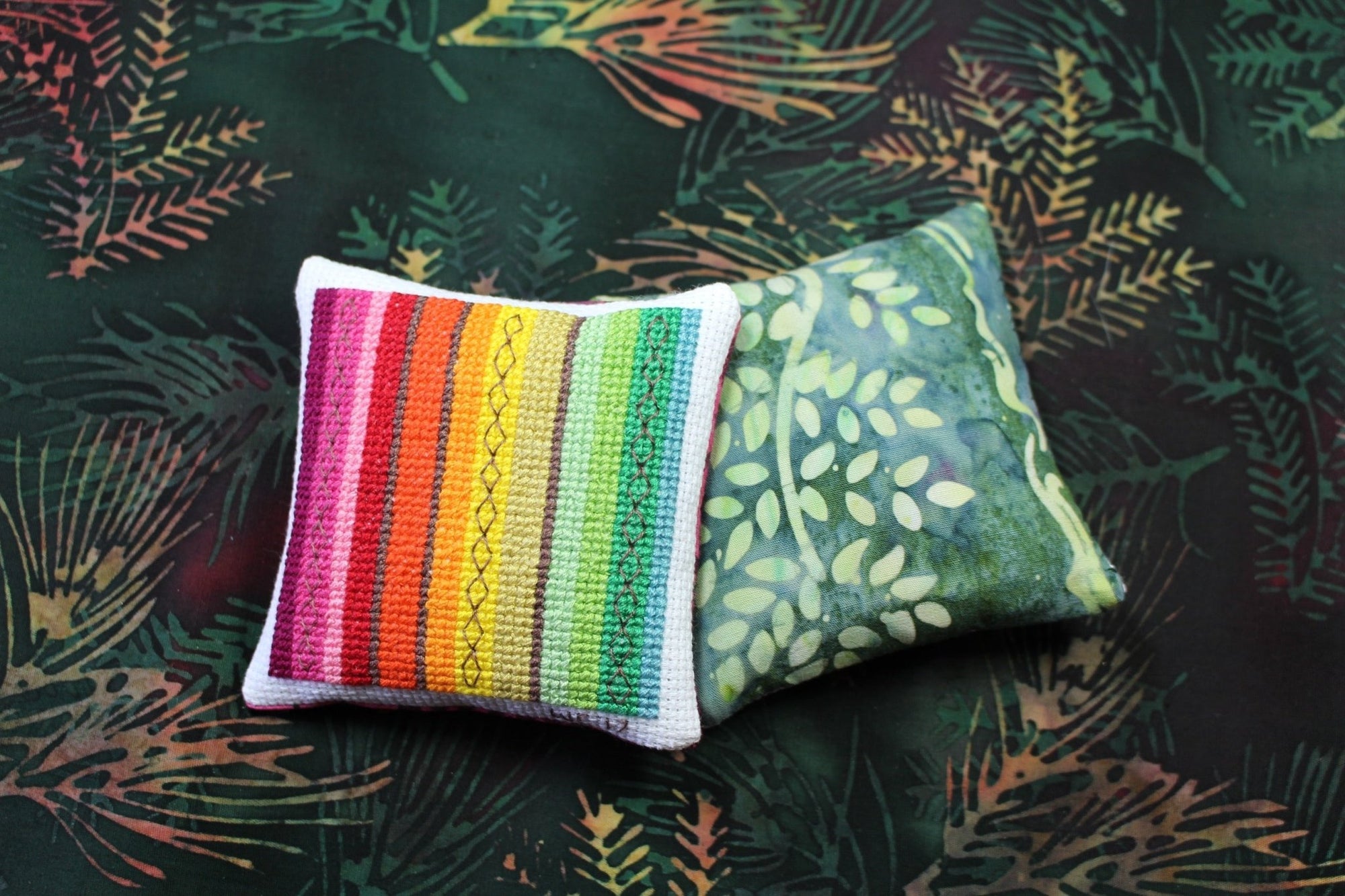 Forest Pin Cushion Cross Stitch Pattern Download - Raspberry Lane Crafts