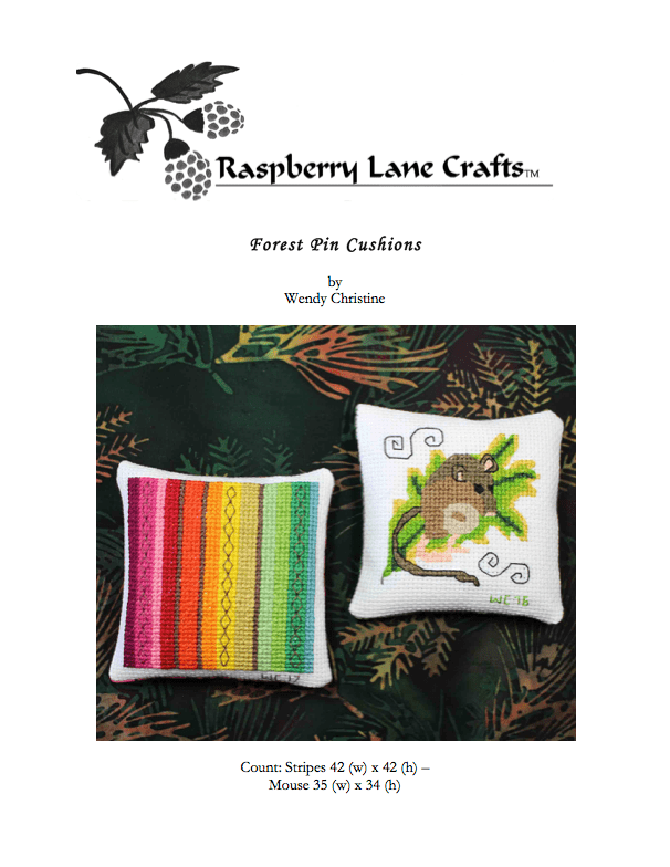 Forest Pin Cushion Cross Stitch Pattern Download - Raspberry Lane Crafts