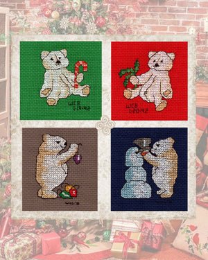 Four Jolly Bears Cross Stitch Pattern Download - Raspberry Lane Crafts