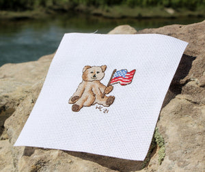 Four Patriotic Bears Cross Stitch Pattern Download - Raspberry Lane Crafts