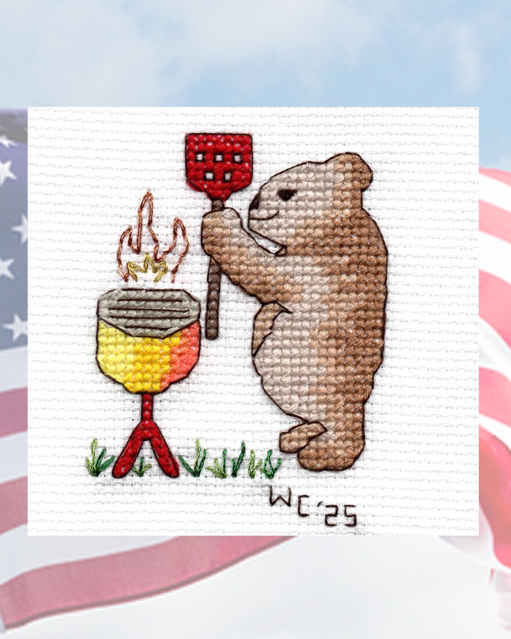 Four Patriotic Bears Cross Stitch Pattern Download - Raspberry Lane Crafts