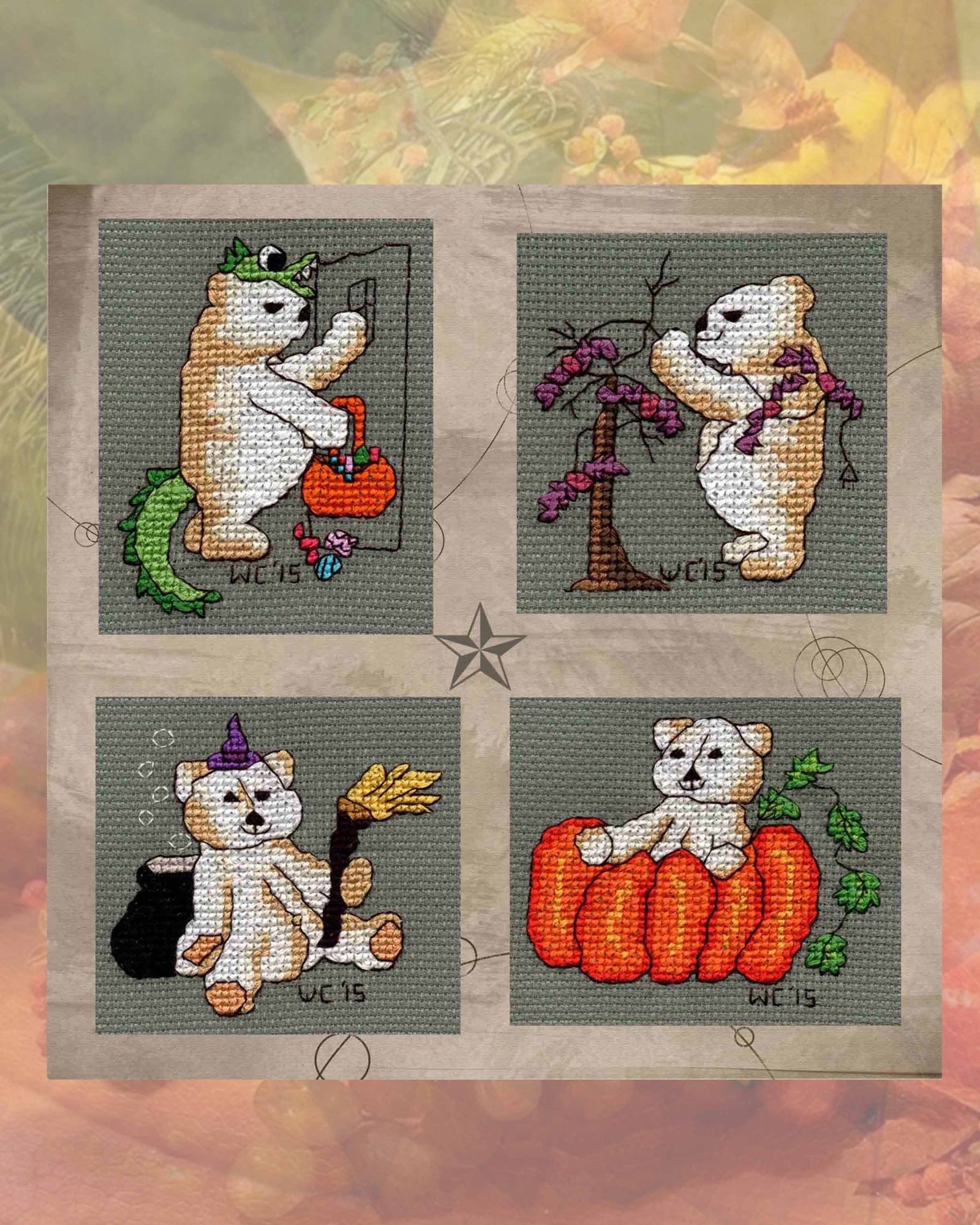 Four Scary Bears Cross Stitch Pattern Download - Raspberry Lane Crafts