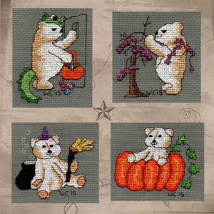 Four Scary Bears Cross Stitch Pattern Download - Raspberry Lane Crafts