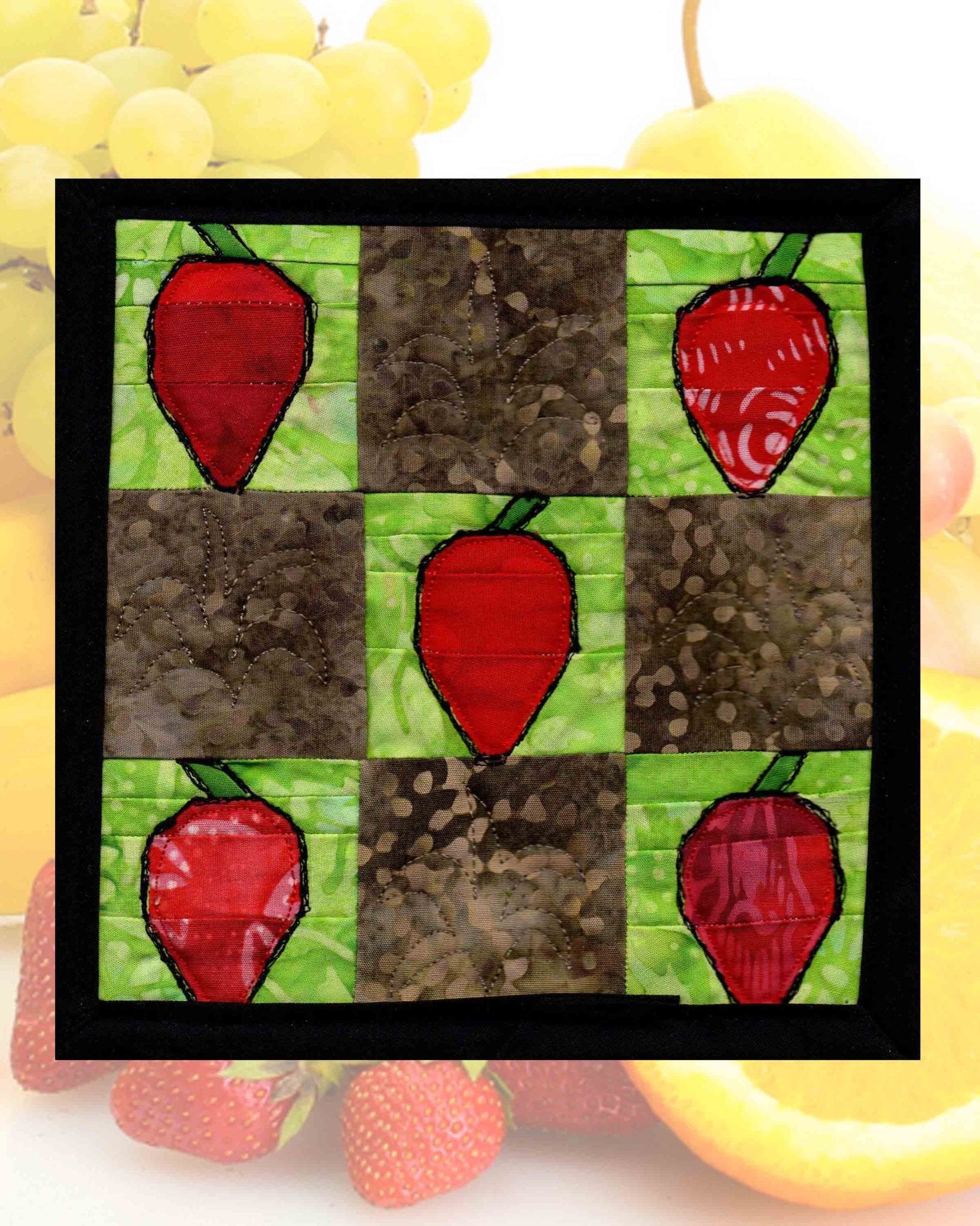 Fruit Potholder Quilt Pattern Download - Raspberry Lane Crafts