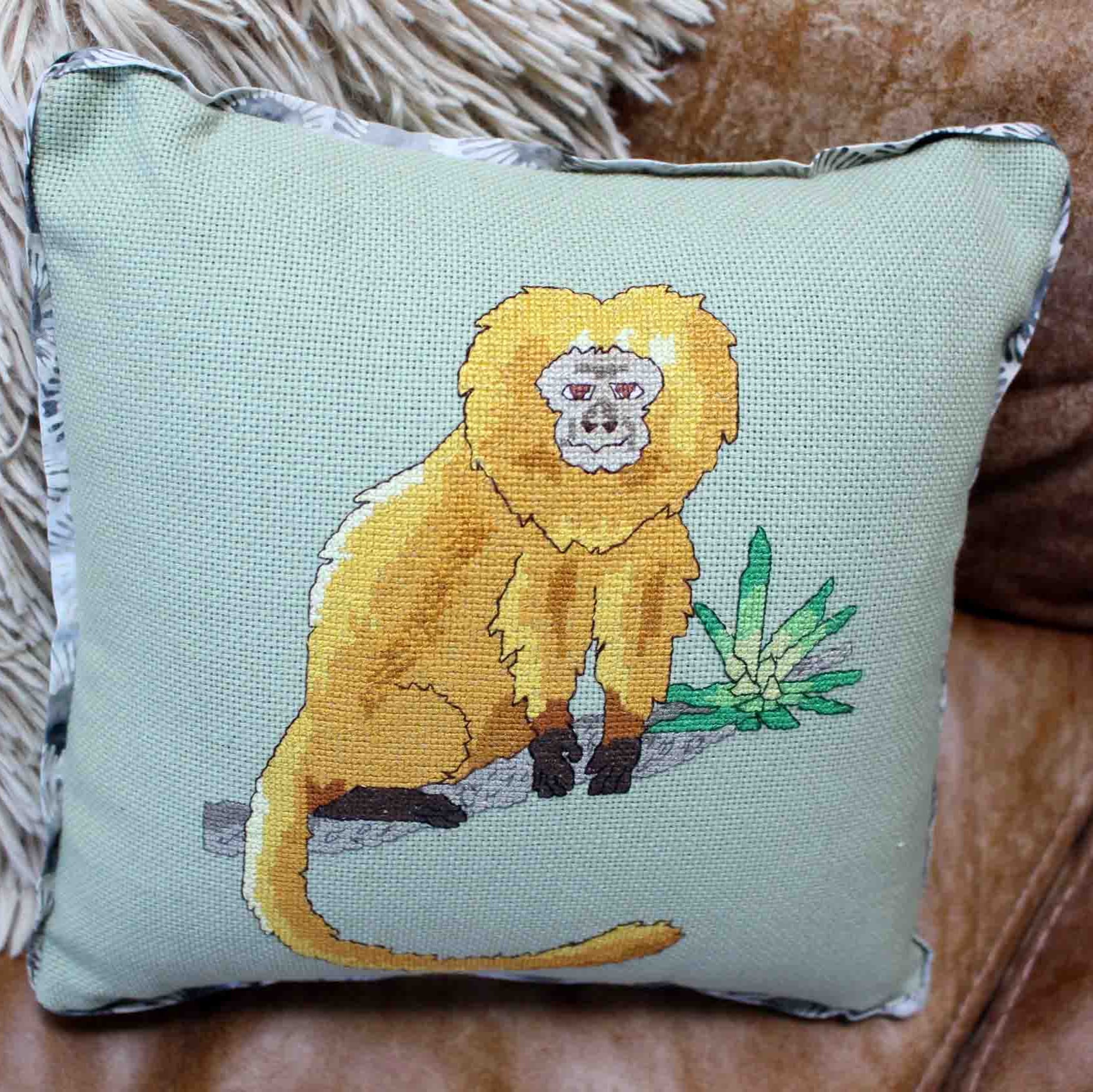 Golden Lion Tamarin Cross Stitch Pattern Download - Raspberry Lane Crafts