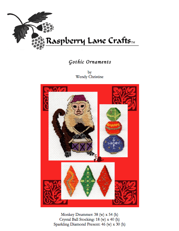 Gothic Ornaments Cross Stitch Pattern Download - Raspberry Lane Crafts