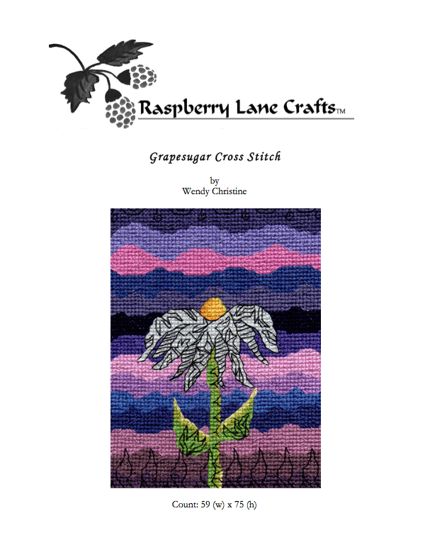 Grapesugar Cross Stitch Pattern Download - Raspberry Lane Crafts