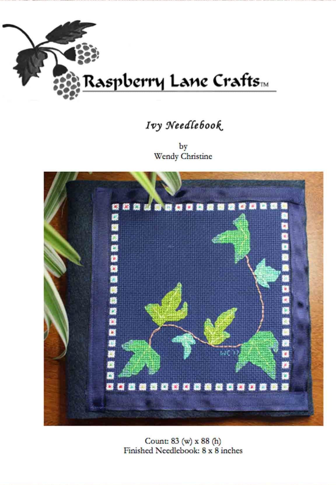 Ivy Needlebook Cross Stitch Pattern Download - Raspberry Lane Crafts
