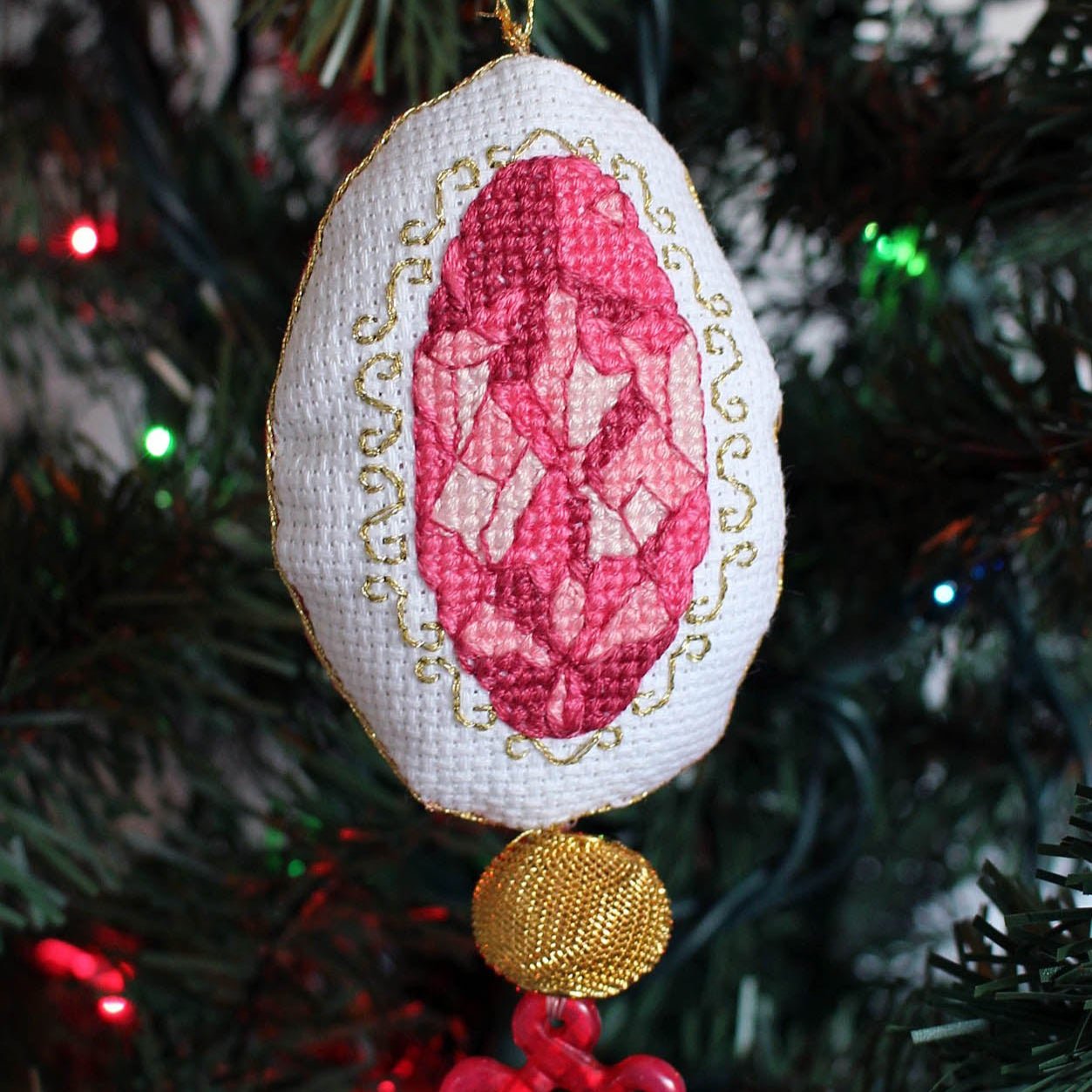 Jewel Ornaments Cross Stitch Pattern Download - Raspberry Lane Crafts